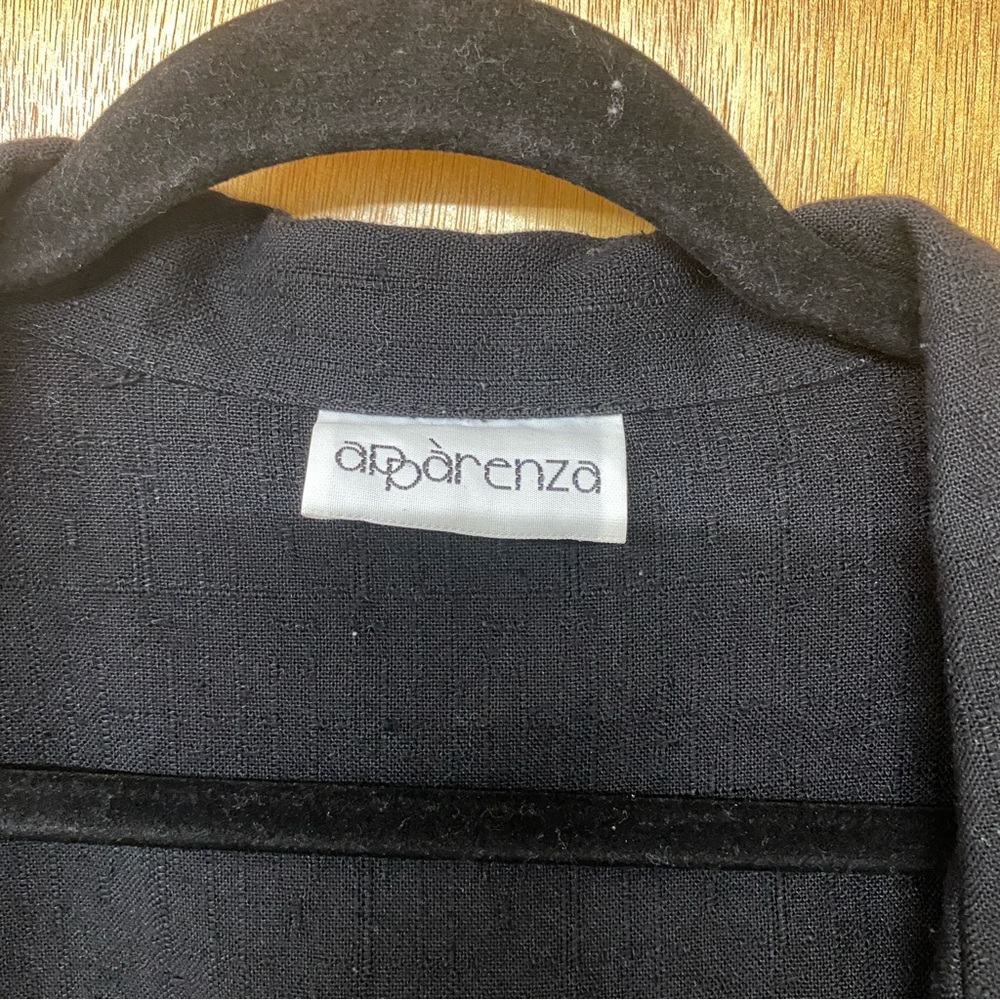 Vintage Aparenza Blazer Jacket Black w/ Pockets Office Simple Minimalist Staple - Picture 2 of 11